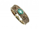 Emerald Celtic Ring with Trinity Knots
